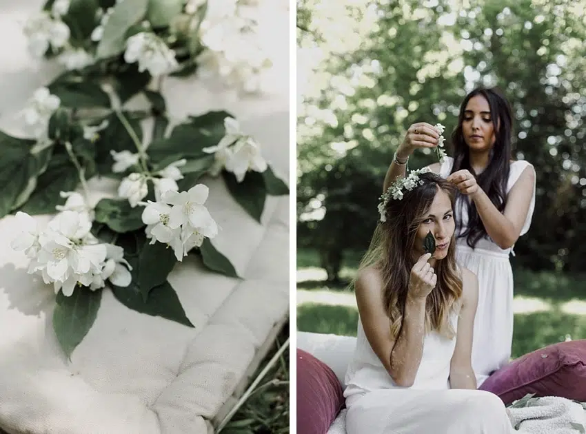 evjf campagne bordeaux fleurs