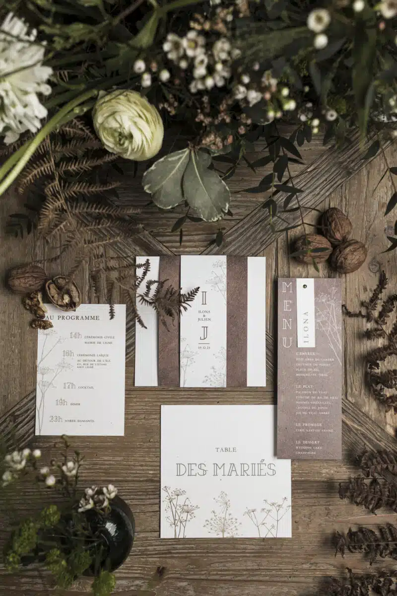 papeterie faire-part mariage fleurs